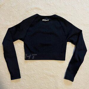 ECHT Black Long Sleeve Cropped Athletic Top